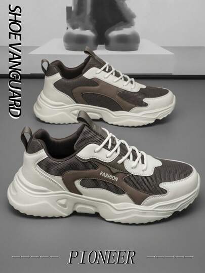 أحذية رياضية كاجوال للرجال منخفضة الكعب ومتشربة للصدمات لتنزهات خارجية، ذات تصميم شبكي رجعي بسيط مع رباط ، أحذية جرى عصرية لأسلوب الحياة اليومي، أحذية متعددة المقاسات لأزواج