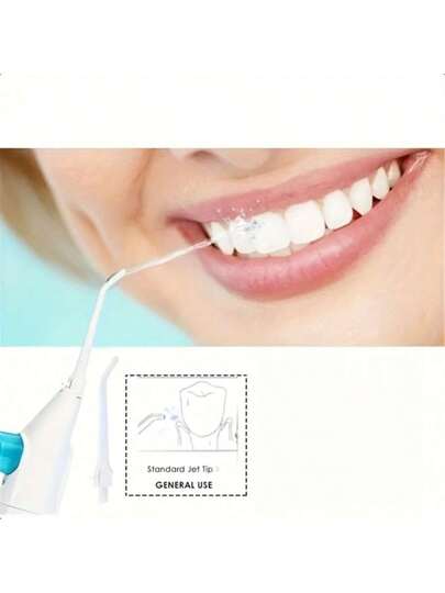 SOKANY جهاز غسيل الأسنان المحمول اليدوي عالي الضغط، جهاز غسل الأسنان، جهاز غسول الفم. صنع من مادة البولي بروبلين ذو تقنية نبضات عالية الضغط، تصميم بزر، فوهة قابلة للفك. مناسب جدًا لتنظيف الأسنان والعناية بالفم، بدون محرك كهربائي، مناسب للسفر...