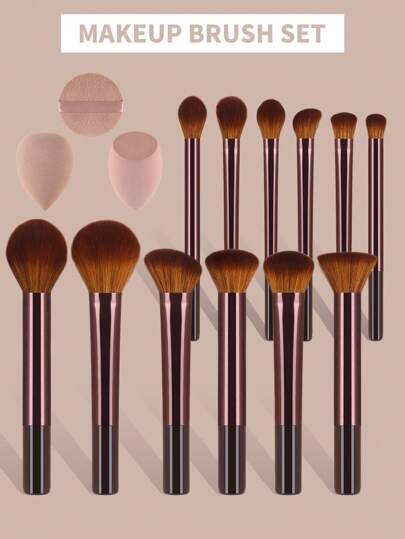 15 قطعة / 13 قطعة / 11 قطعة / 8 قطع / 6 قطع مجموعة فرش مكياج تشمل فرشاة البودرة, فرشاة الخدود, فرشاة الهايلايتر, فرشاة ظلال العيون, فرشاة الرموش, فرشاة آيلاينر, اسفنجة للمكياج مائلة, اسفنجة مكياج مستديرة, تكسير مسحوق مستدير, اسفنجة مكياج مثلثة,...