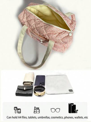 حقيبة كبيرة السعة بطباعة زهور فينتاج، حقيبة كتف، حقيبة سفر مبطنة بسوستة، مناسبة للنساء والفتيات، متوفرة بخيارات لون متعددة