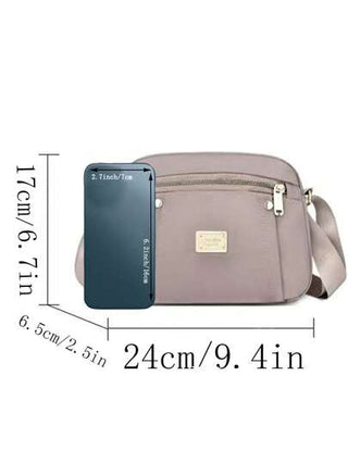 أحذية أوكسفورد حريمي حقيبة كتف نسائية سعة كبيرة من القماش الأوكسفورد بتصميم بسيط وعصري، حقيبة صغيرة مائلة متعددة الطبقات