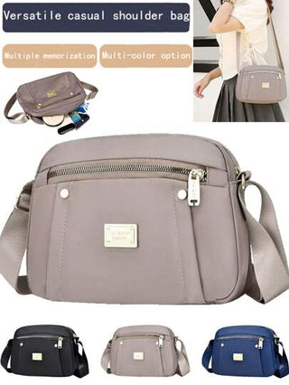 أحذية أوكسفورد حريمي حقيبة كتف نسائية سعة كبيرة من القماش الأوكسفورد بتصميم بسيط وعصري، حقيبة صغيرة مائلة متعددة الطبقات