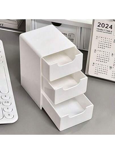 قطعة واحدة صندوق منظم مكتبي صغير، صندوق مجوهرات، حل تخزين للمنزل والمكتب، أدراج للمجوهرات والأحمر شفاه والمستحضرات العودة للمدرسة