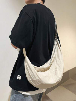 peach tree حقيبة كتف جلدية عبر الجسم ذات سعة كبيرة وحزام قابل للتعديل ، بتصميم بسيط عصري بلون واحد، ذات جيوب متعددة بطراز قديم، للاستخدام اليومي والتسوق، مصنوعة من نايلون مقاوم للماء وخفيفة الوزن قطعة واحدة