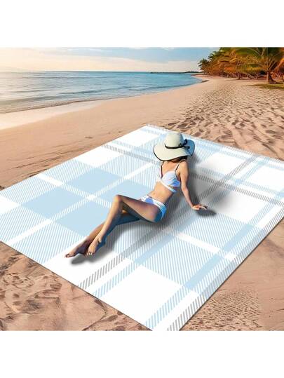 قطعة واحدة من بطانية شاطئ مصنوعة من مادة البوليستر 100٪ ذات طراز بوهيمي بتصميمات مطبوعة بخلفية زرقاء مثل قرش كرتوني ، مخلوقات بحرية كيوت ، نمط محيط ملون، نمط دولفين بخلفية زرقاء فاتحة، نمط مربعات زرقاء وبيضاء. مقاومة للماء وسريعة الجفاف، قابلة...