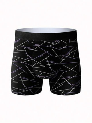 4 أزواج من السراويل القصيرة الرجالية الطويلة ذات الخصر المرتفع المزينة بأنماط أزياء، سراويل داخلية قصيرة مريحة ومطاطية طويلة الطراز، ملابس داخلية رياضية طويلة، ملابس داخلية رجالية جديدة، سراويل ركوب الدراجات