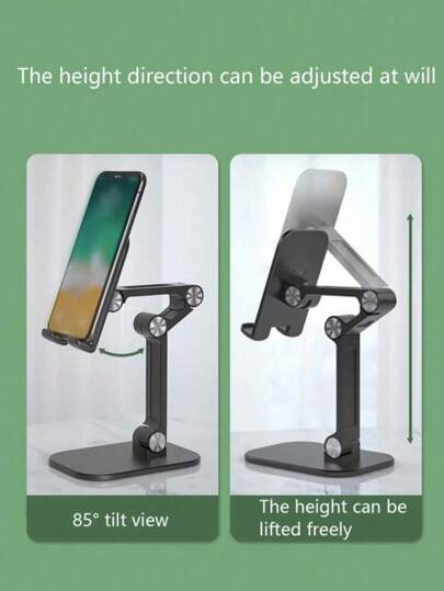 1 حامل قابل للتعديل لهاتف الخليوي على المكتب، منصة هاتف محمول قابلة للطي وقابلة للتعديل في الارتفاع، إكسسوارات هاتف محمول محمولة للنقل، متوافق مع أجهزة وأندرويد، هدية لعيد الميلاد، العائلة والأصدقاء