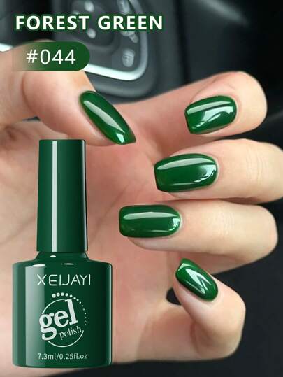 XEIJAYI 1 قطعة طلاء جل أظافر أخضر غابة ، طلاء أظافر جل لمعة طويلة الأمد،طلاء أظافر جل للأشعة فوق البنفسجية/الصمام، تزيين أظافر، هدية لدى المرأة في فصل الربيع