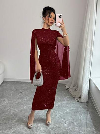 فساتين حريمي Elenzga فستان حزب نسائي بياقة مستديرة مخطط بقصة ضيقة مع بصمات جلد الذهبي