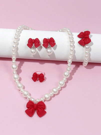 مجموعة مجوهرات بومة من 5 قطع للفتيات تتكون من عقد وسوار وأقراط وخاتم , بتصميم بسيط وعملي