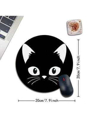 وسادة فأرة مكتبية بشكل مبتسم وتعبير قطة مضحك قطعة واحدة، وسادة فأرة مكتبية دائرية مع قاعدة مطاطية مانعة للانزلاق، وسادة فأرة محمولة وصغيرة للسفر للكمبيوتر اللاسلكي والكمبيوتر المحمول، اكسسوار مكتبي