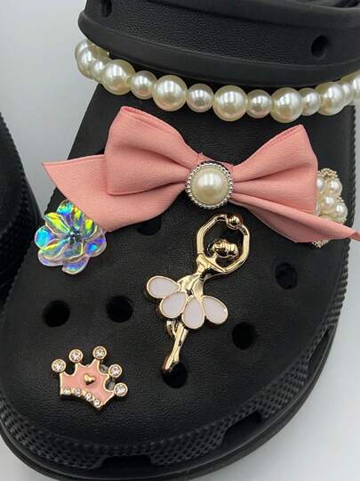 12 قطعة من الإكسسوارات المزينة بأحجار الراين والخرز، تتضمن تصميم الفيونكة، مناسبة للكلوغ، ذات طراز أنيق وفريد