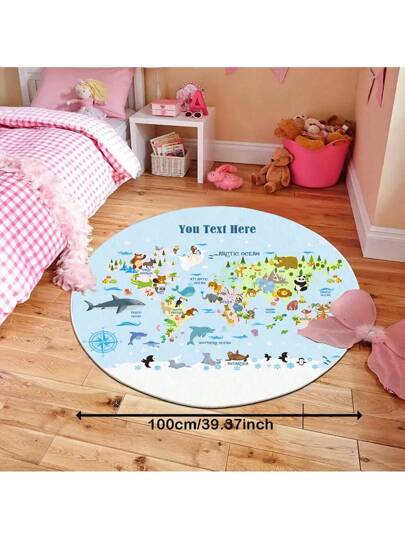 1 هدية شخصية مخصصة ، سجاد كبير مضاد للانزلاق لغرفة المعيشة ، سجاد ناعم مصنوع من كشمير مقلد للغرفة ،سجادة ملساء ذات نمط خريطة العالم الحيواني،سجادة ألعاب وردية سهلة التنظيف ، بطانية فراش آمنة للمنزل و الحمام،منتجات مخصصة بأسماء هدايا عيد ميلاد الطفل ، زفاف