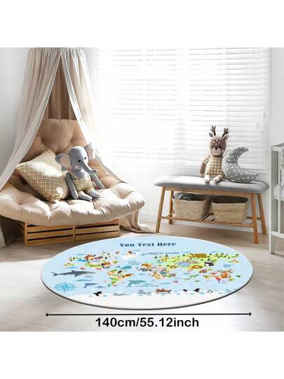 1 هدية شخصية مخصصة ، سجاد كبير مضاد للانزلاق لغرفة المعيشة ، سجاد ناعم مصنوع من كشمير مقلد للغرفة ،سجادة ملساء ذات نمط خريطة العالم الحيواني،سجادة ألعاب وردية سهلة التنظيف ، بطانية فراش آمنة للمنزل و الحمام،منتجات مخصصة بأسماء هدايا عيد ميلاد الطفل ، زفاف
