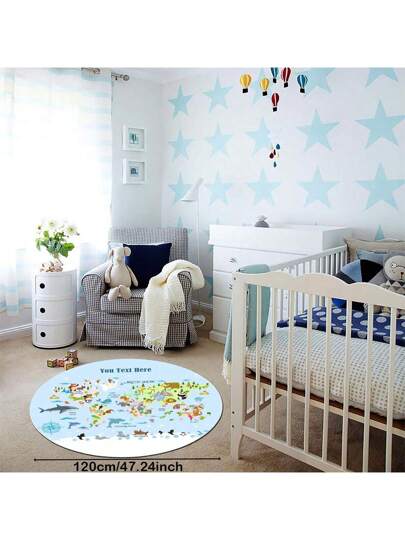 1 هدية شخصية مخصصة ، سجاد كبير مضاد للانزلاق لغرفة المعيشة ، سجاد ناعم مصنوع من كشمير مقلد للغرفة ،سجادة ملساء ذات نمط خريطة العالم الحيواني،سجادة ألعاب وردية سهلة التنظيف ، بطانية فراش آمنة للمنزل و الحمام،منتجات مخصصة بأسماء هدايا عيد ميلاد الطفل ، زفاف