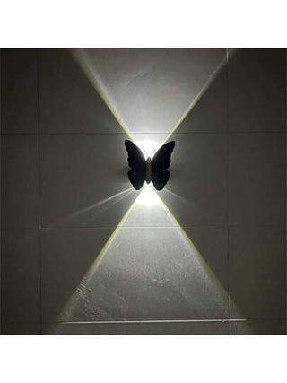 1 قطعة ضوء حائطي على الطراز الحديث بتصميم بسيط بشكل فراشة تعمل بالطاقة الشمسية ، لأضاءة الممرات والحدائق والشرفات والبلكونات والحدائق الخارجية