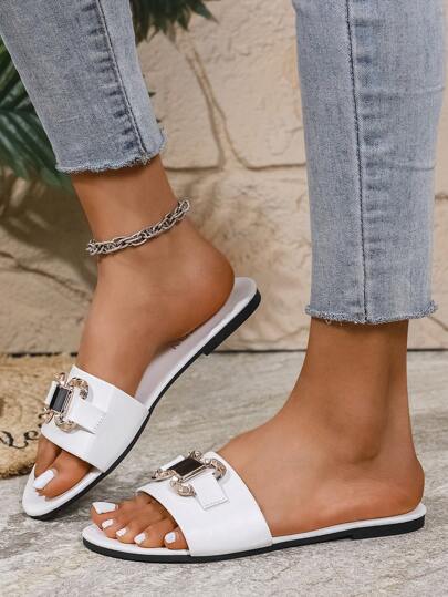 صنادل نسائية مسطحة , صنادل كاجوال خفيفة قابلة للارتداء بشكل غير انزلاقي للخارج