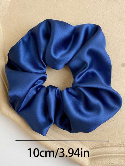5 قطع مجموعة قطع شعر من ستان باللون الأزرق والأبيض والبنفسجي والبني ، أربطة شعر مطاطية كبيرة بقطر 10 سم/3.94 بوصة ، ملائمة للاستعمال اليومي والحفلات والتنقلات والسفر والعناية بالبشرة والمكياج ومطابقة الملابس