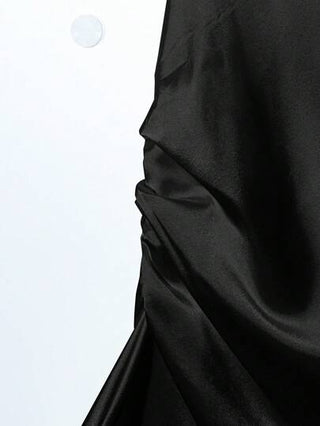 طقم حريمي قطعتين Franclia طقم قطعتين متكون من بلوزة صلبة اللون مطوية عند الرقبة وتنورة مطوية أنيق للذهاب إلى العمل