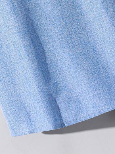 بدلة قصيرة الأكمام بياقة على شكل V وشورت للفتيان المراهقين