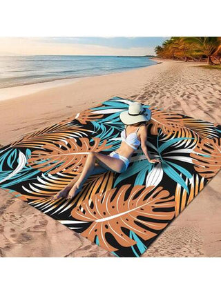 قطعة واحدة من "النمط الهندسي الملون للأوراق، نمط الأوراق الملونة المتشابكة، نمط أوراق بسيط بني اللون، خيار رائع للأنشطة البحرية والترفيه" مصنوع من مادة البوليستر 100٪، مقاوم للماء وسريع التجفيف، قابل للغسيل والغسل الآلي، مناسب تمامًا للتخييم...