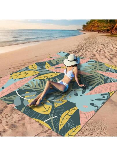 قطعة واحدة من "النمط الهندسي الملون للأوراق، نمط الأوراق الملونة المتشابكة، نمط أوراق بسيط بني اللون، خيار رائع للأنشطة البحرية والترفيه" مصنوع من مادة البوليستر 100٪، مقاوم للماء وسريع التجفيف، قابل للغسيل والغسل الآلي، مناسب تمامًا للتخييم...
