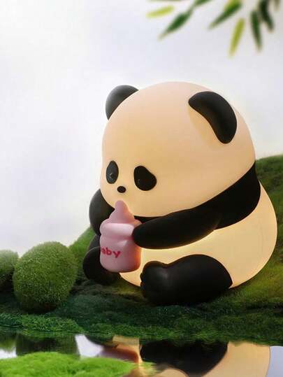 قطعة واحدة من ليلة القمر بشكل كائن باندا، زينة باندا جميلة لغرفة المعيشة، غرفة النوم، هدية ديكور مثالية للمكتب، مصباح المكتب