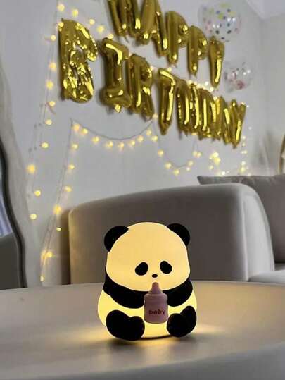 قطعة واحدة من ليلة القمر بشكل كائن باندا، زينة باندا جميلة لغرفة المعيشة، غرفة النوم، هدية ديكور مثالية للمكتب، مصباح المكتب