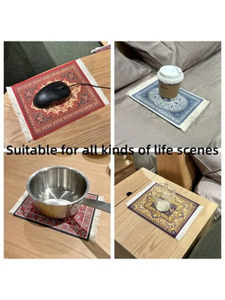 قطعة/قطعتان كاسات قطر خشبية على طراز عتيق، حصائر تحت الأطباق، لوحات الماوس، ديكورات طاولات للأعياد والحفلات والأعراس والمائدة الطعام