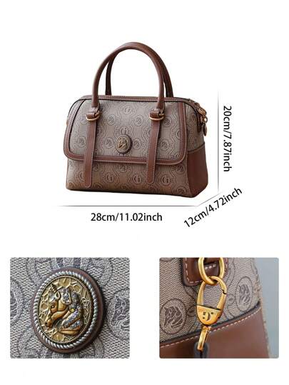 حقيبة كتف وحقيبة يد 2025 النمط الملائكي الجديدة، تصميم ريش مخدة كبيرة الحجم، طراز وحيد القرن المبسط عصري، شكل متعدد الأغراض، من نسيج "PVC" متناسق الألوان نمط فينتاج راقي للسيدات