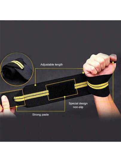 زوج قابل للتعديل من أربطة الضغط للمعصم للرياضات والتمارين في النادي الرياضي، دعامة المعصم الإحترافية مع ضغط مناسب للرفع الأثقال والتدريبات الرياضية، ملائمة للاعبين الجنسين