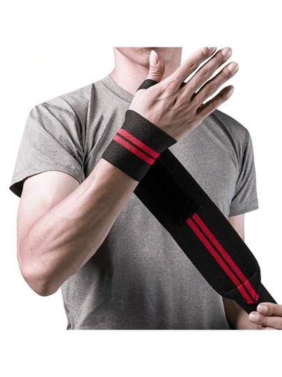 زوج قابل للتعديل من أربطة الضغط للمعصم للرياضات والتمارين في النادي الرياضي، دعامة المعصم الإحترافية مع ضغط مناسب للرفع الأثقال والتدريبات الرياضية، ملائمة للاعبين الجنسين