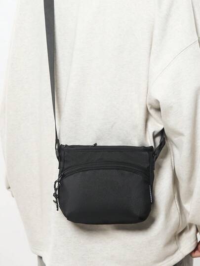 حقيبة كتف رجالي جديدة موضة بسيطة ذات لون أحادي قابلة للتعديل، مناسبة للرياضة والتنزه والدراجات والتنقل، مريحة للارتداء في المدرسة والمواصلات والأمتعة الصغيرة