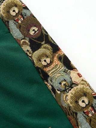 شورتات شاطئ صيفية فضفاضة عصرية مطرزة بتصميم دبّ