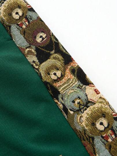 شورتات شاطئ صيفية فضفاضة عصرية مطرزة بتصميم دبّ