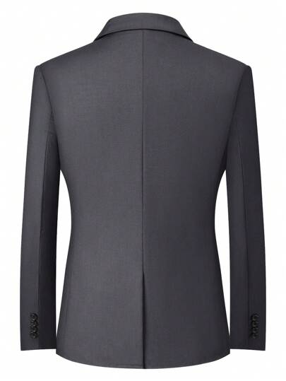 جاكيت بدلة رجالية رسمية أنيقة للاستخدام العالي المستوى ذات يقلاب مفصص وزر واحد، مناسبة للحفلات، المناسبات، المناسبات العطلات