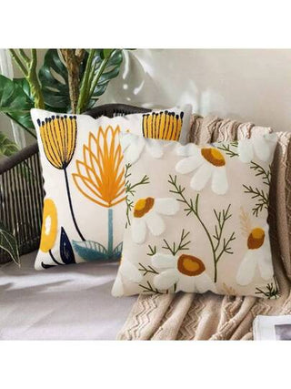 MEMNUN قطعة واحدة ، غطاء وسادة مطبوع بطراز بوهيمي - قابل للغسل في الغسالة ، غطاء وسادة مغلق بسحاب ذو تصميم أزهار صيفية ، 17.7 * 17.7 بوصة ، أغطية وسادات ديكورية للكنب أو السرير في غرفة المعيشة أو غرفة النوم (بدون حشو)