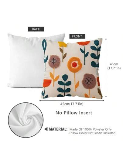 MEMNUN قطعة واحدة ، غطاء وسادة مطبوع بطراز بوهيمي - قابل للغسل في الغسالة ، غطاء وسادة مغلق بسحاب ذو تصميم أزهار صيفية ، 17.7 * 17.7 بوصة ، أغطية وسادات ديكورية للكنب أو السرير في غرفة المعيشة أو غرفة النوم (بدون حشو)