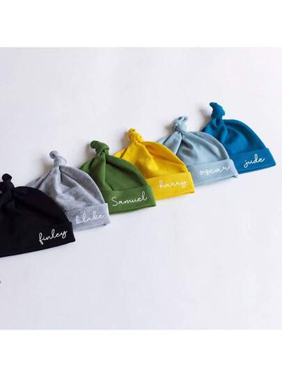 قبعة طفل مخصصة بعقدة قطعة واحدة ، قبعة طفل يمكن لكلا الجنسين ، هدية طفل ، هدية حفل استحمام الطفل ، قبعة حديث الولادة ، هدية طفل مخصصة