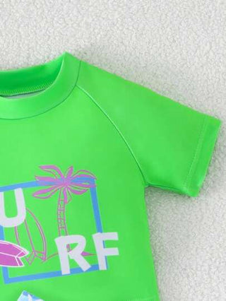 مايوه أولادي ملابس سباحة حول شجرة جوز الهند المطبوعة للأطفال الصبيان في العطلات