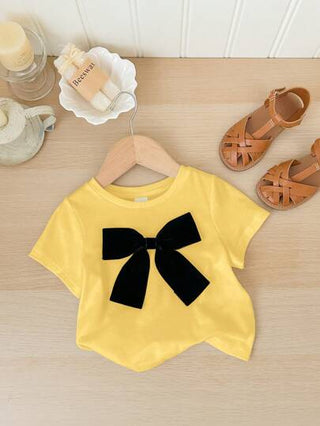 تيشيرتات بناتي لباس علوي LMoss Babygirl اللطيفة والمحبوكة متعددة الاستخدامات بأكمام قصيرة