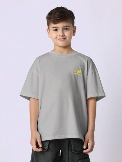 SUMWON تيشرت بطراز غرافيتي شارع الشبابي العصري، طباعة رسومات كبيرة الحجم، كاجوال صيفي بارد، مصنوع من خليط القطن، تصميم فني لوس أنجلوس للرياضة