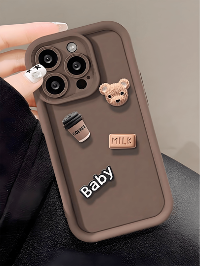 غطاء هاتف من القطيفة على شكل دب صغير، متوافق مع هواتف أبل آيفون 16/16 برو/16 برو ماكس، آيفون 15 الجديد، آيفون 14 برو/13/12/11 برو ماكس/X/XR، آيفون 14 بلس، آيفون 7/8، SE ، غطاء واقي من الصدمات؛ متوافق أيضًا مع هواتف سامسونج Galaxy A05/A05S/S20 FE/S24 Ultra