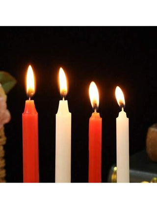 10 قطع شموع طوارئ حمراء وبيضاء، شموع أسطوانية طويلة خالية من الدخان للإضاءة أثناء انقطاع الكهرباء في المنزل، مناسبة للعشاء والحفلات وديكور أجواء البار