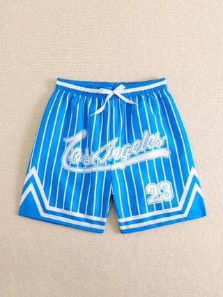 مايوه أولادي شورت شاطئ للفتى المراهق مع طباعة الخطوط والحروف، طباعة بتصميم موضعي