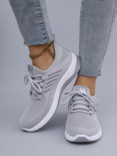 STEPREACH أحذية كاجوال ربيعية للنساء، أحذية رياضية، قماش شبكي منفذ للهواء مريح للعمل، أحذية قيادة، أحذية مسطحة مقاومة للانزلاق وللتآكل بربطة