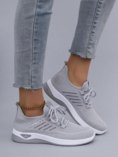 STEPREACH أحذية كاجوال ربيعية للنساء، أحذية رياضية، قماش شبكي منفذ للهواء مريح للعمل، أحذية قيادة، أحذية مسطحة مقاومة للانزلاق وللتآكل بربطة