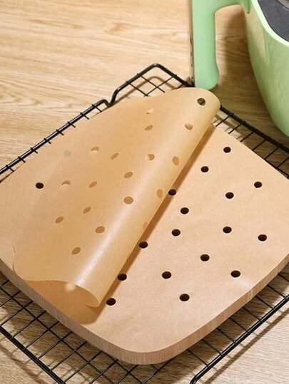 50/100 قطعة، بطانات لجهاز القلي بالهواء، بطانات ورقية مربعة قابلة للتخلص منها بقطر 7.5 بوصة، أوراق ورقية مثقبة للخبز، أوراق ورق زبدة للقلي بالهواء وسلة بخار الخشب، أدوات المطبخ، مستلزمات المطبخ