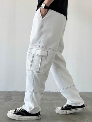 Manfinity EMRG سراويل كارجو رجالية الألوان السوداء والألوان المتباينة