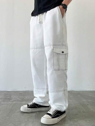 Manfinity EMRG سراويل كارجو رجالية الألوان السوداء والألوان المتباينة